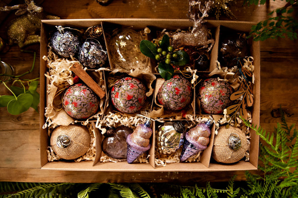 Mauve and Gold Luxury Christmas Box Set, 18pc