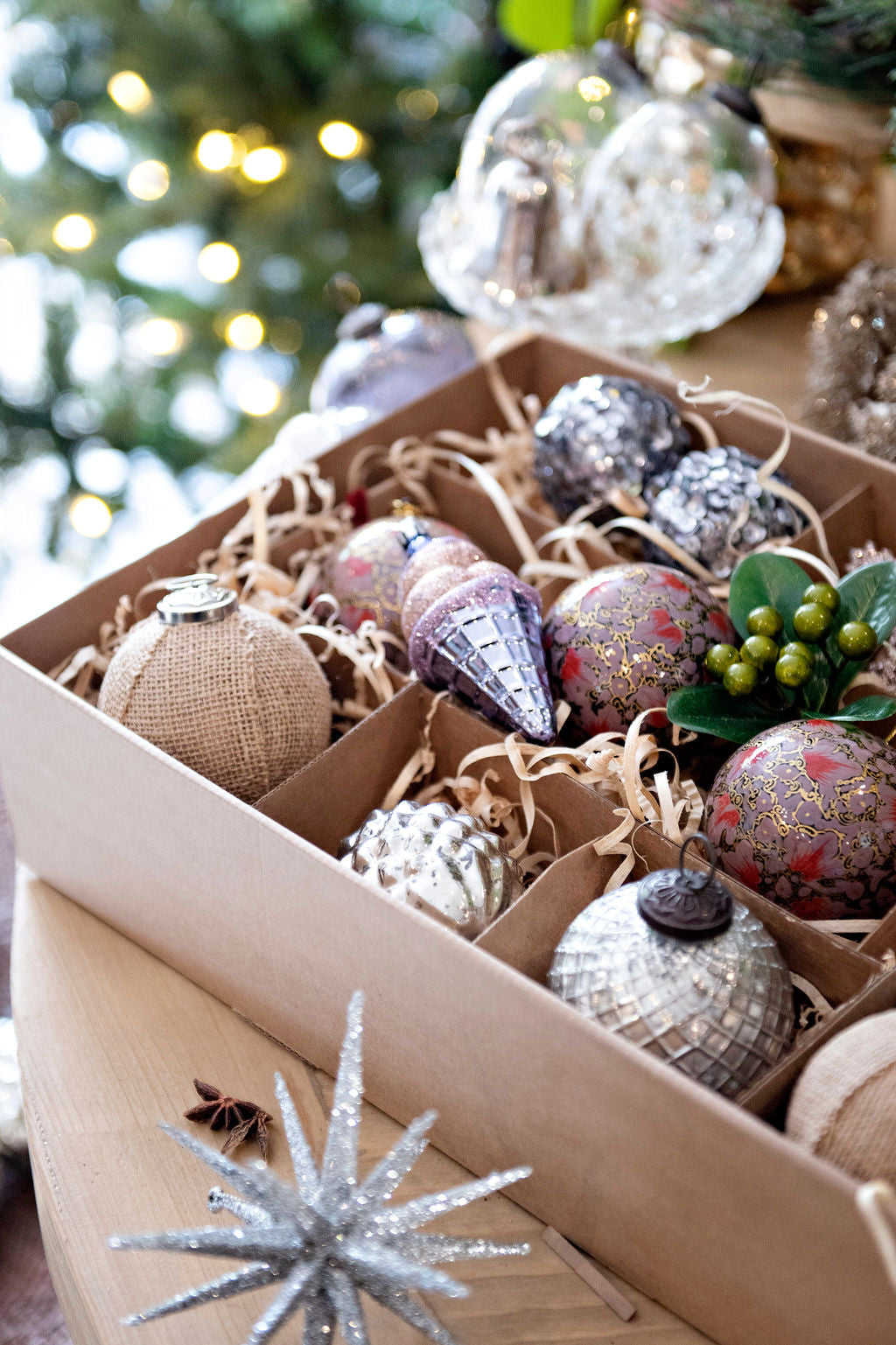 Mauve and Gold Luxury Christmas Box Set, 18pc
