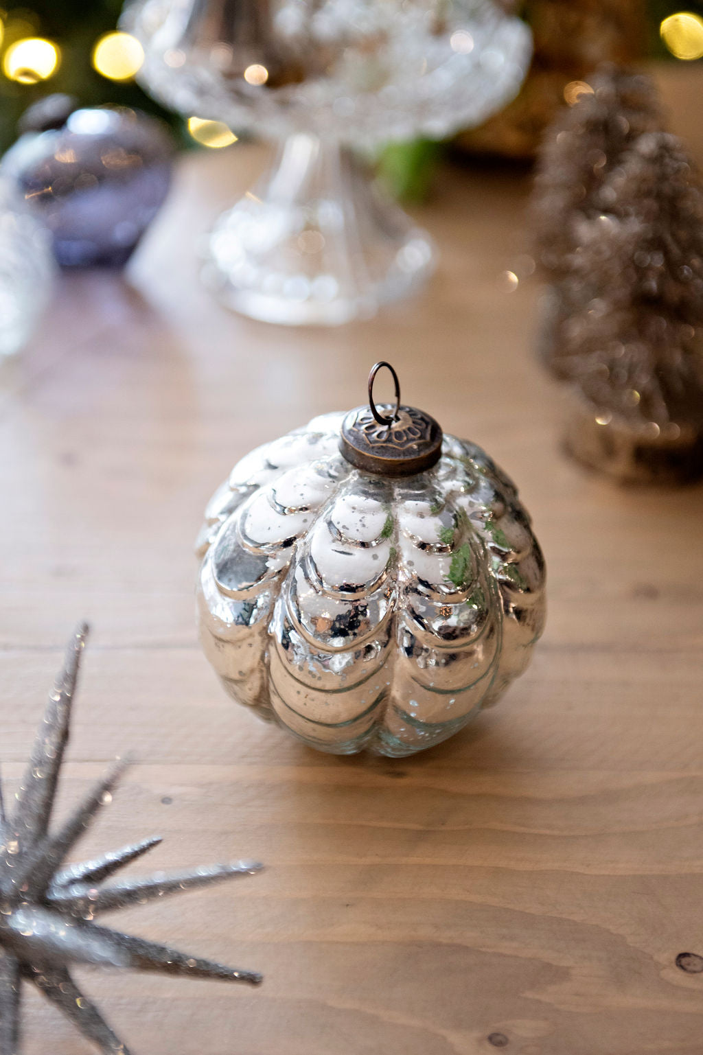 Vintage draped glass bauble (XL)