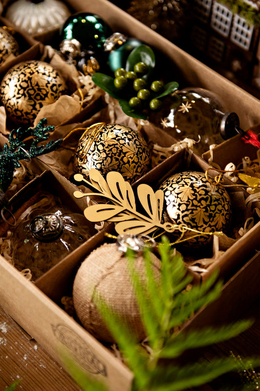Green, Black and Gold Luxury Christmas Box set, 18pc